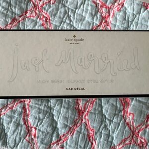 kate spade “Just Married! Next stop Happily Ever After” window cling